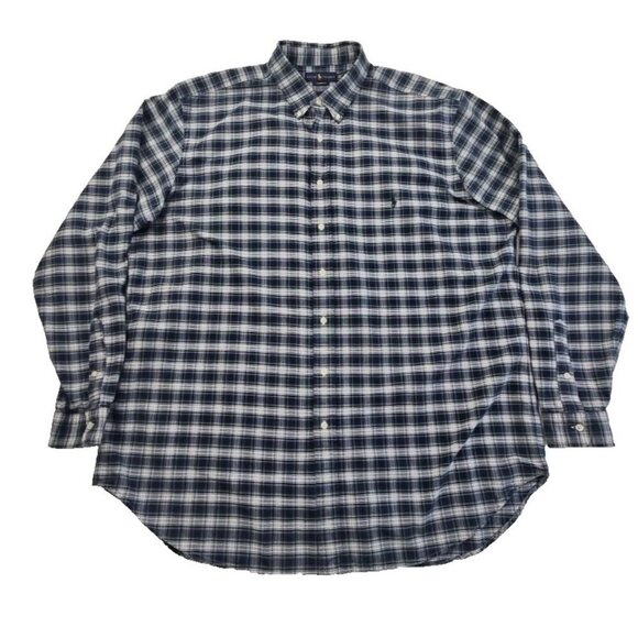 Ralph Lauren Flannel Shirt Men's 2XLT Button Down Classic Fit Green Plaid EUC LN - Picture 1 of 16